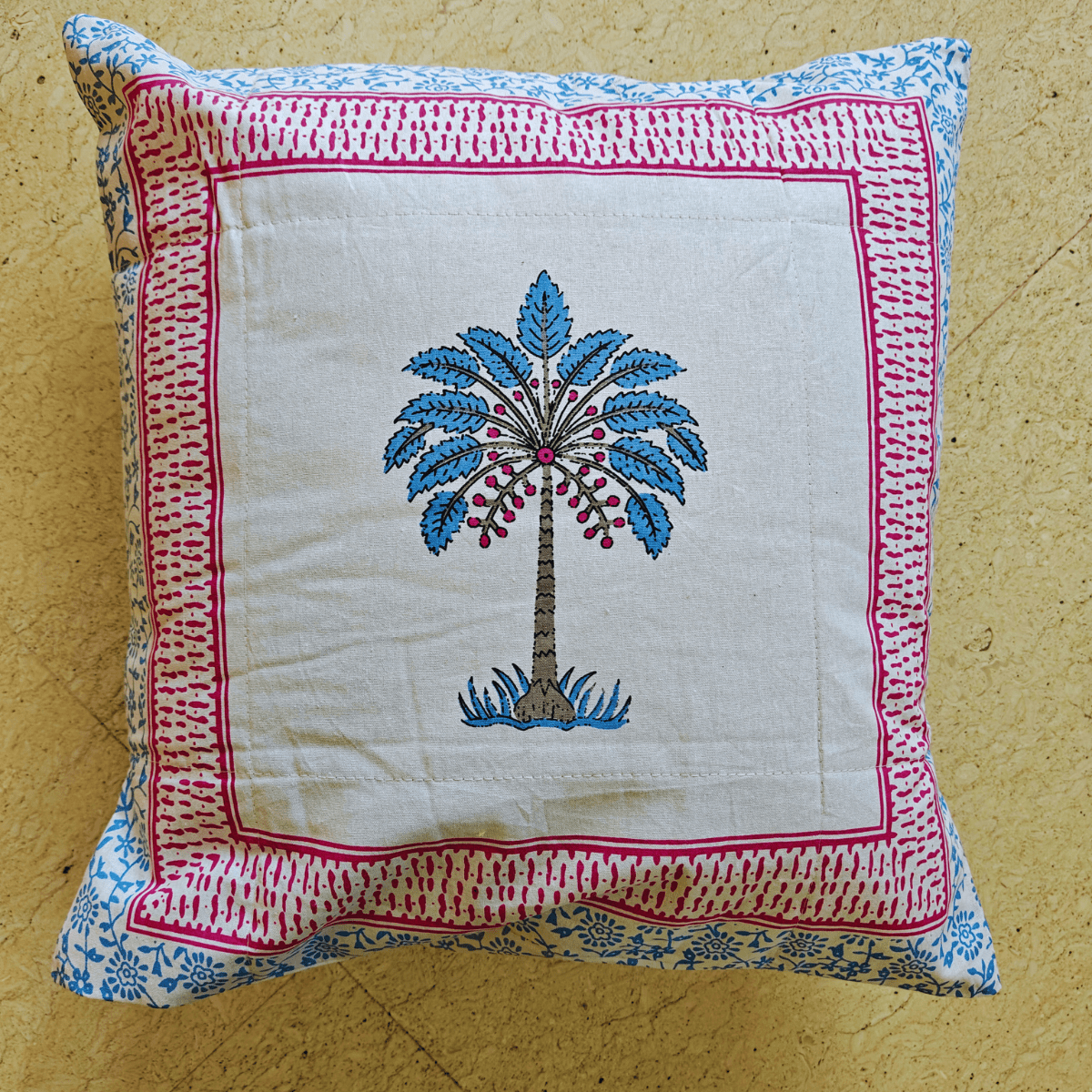 Tvara Cushion Cover Set – 100% Cotton – 16" x 16" (Set of 5) - Coral Slub - 