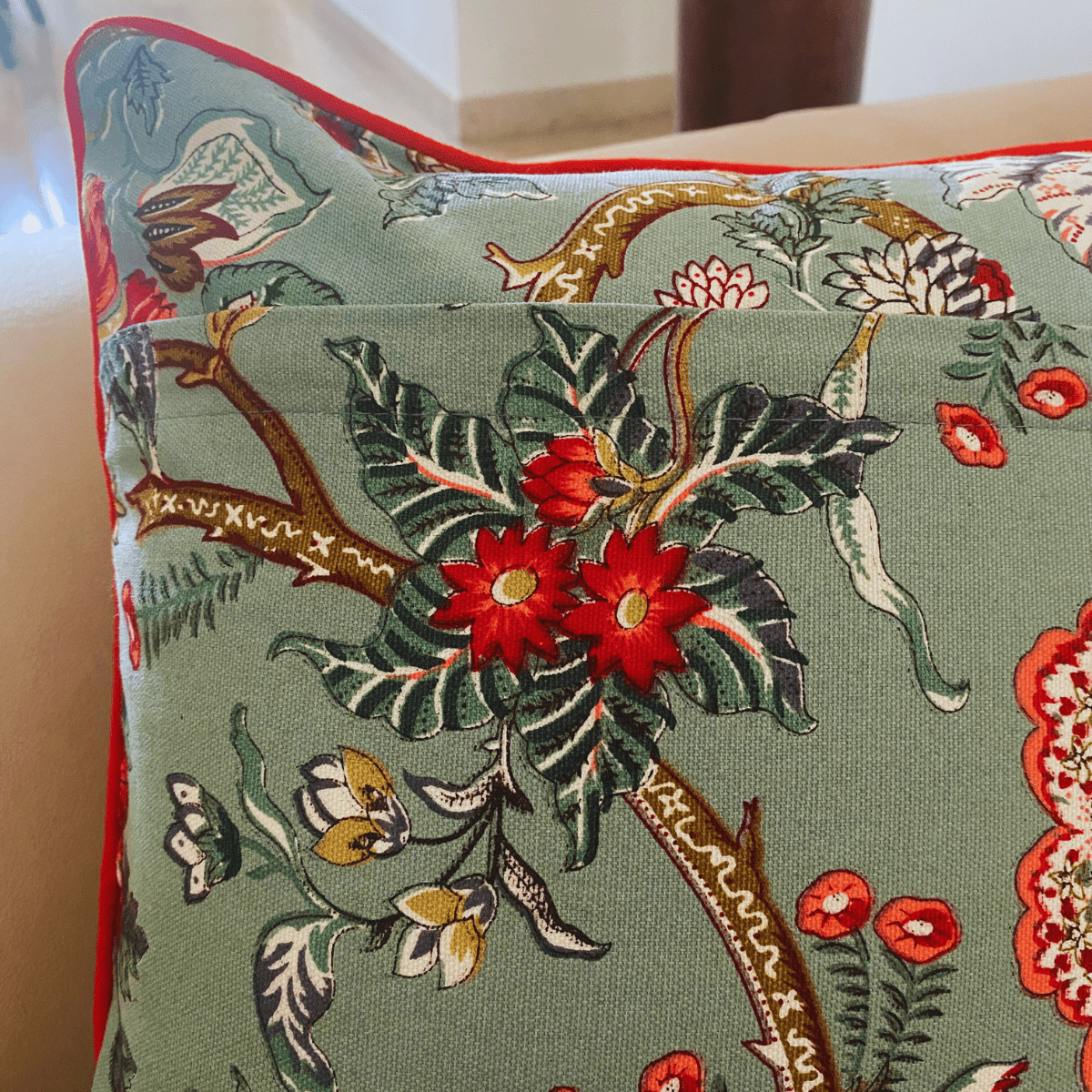 Twilight Printed Cushion Covers, 16" x 16", Pack of 5 - Coral Slub - 