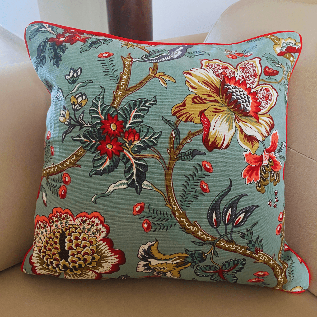 Twilight Printed Cushion Covers, 16" x 16", Pack of 5 - Coral Slub - 