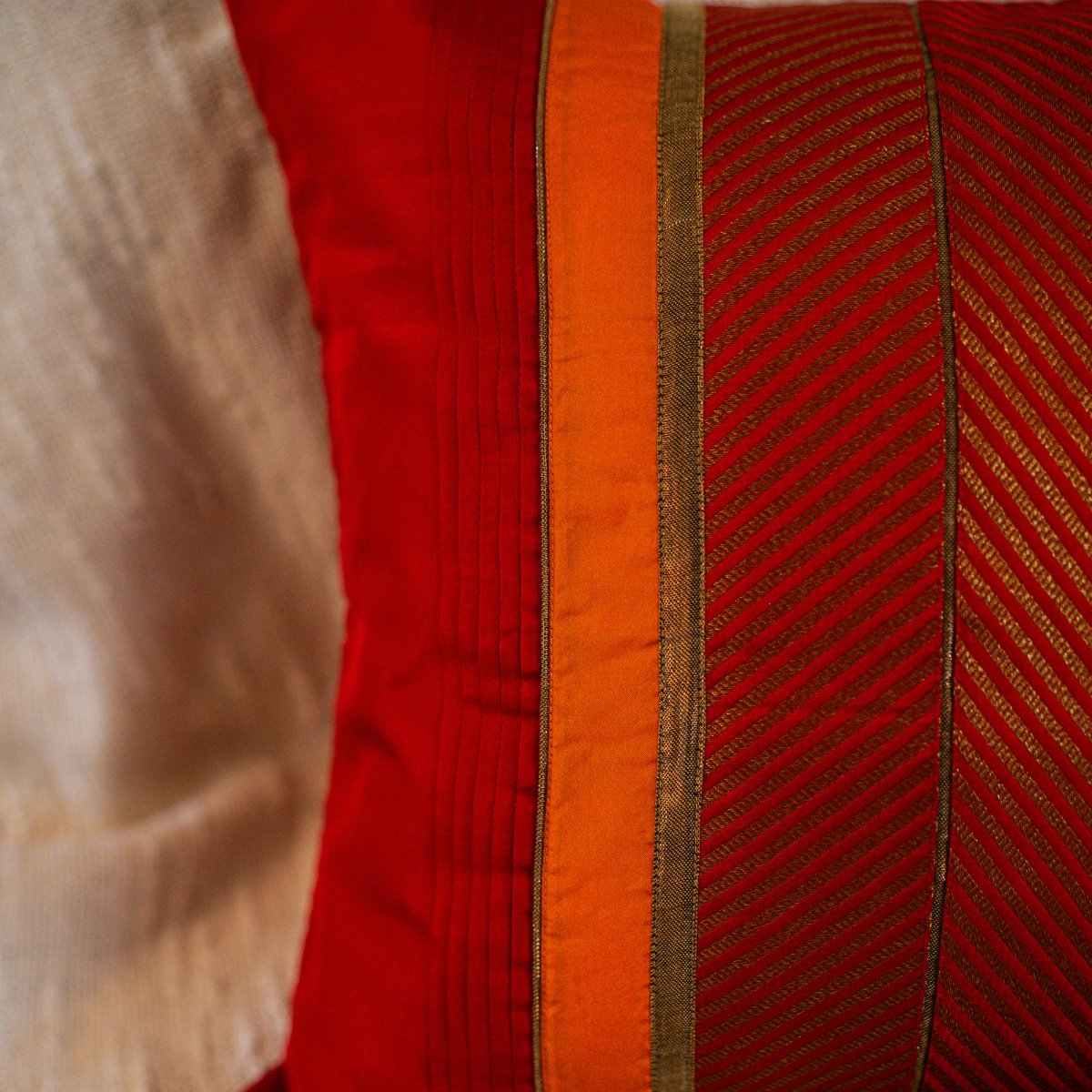 Vibrance Red Cushion Cover, 16" x 16", Pack of 1 - Coral Slub - 