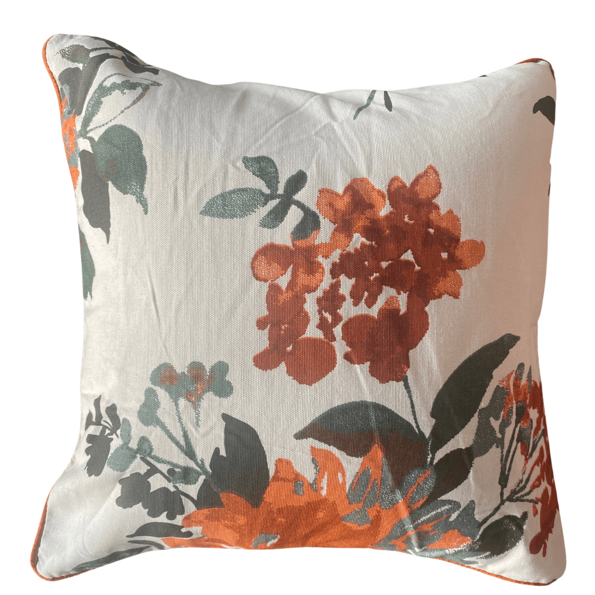 Victoria Printed Cushion Covers, 16" x 16", Pack of 5 - Coral Slub - 