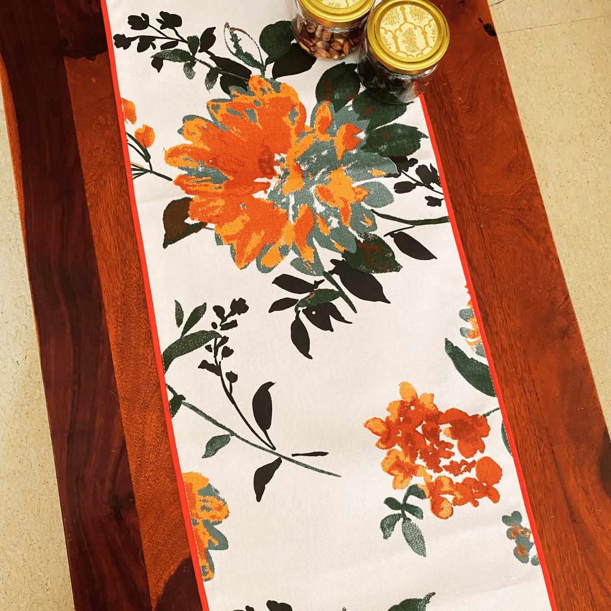 Victoria Printed Table Runner, 100% cotton, 13" x 72"