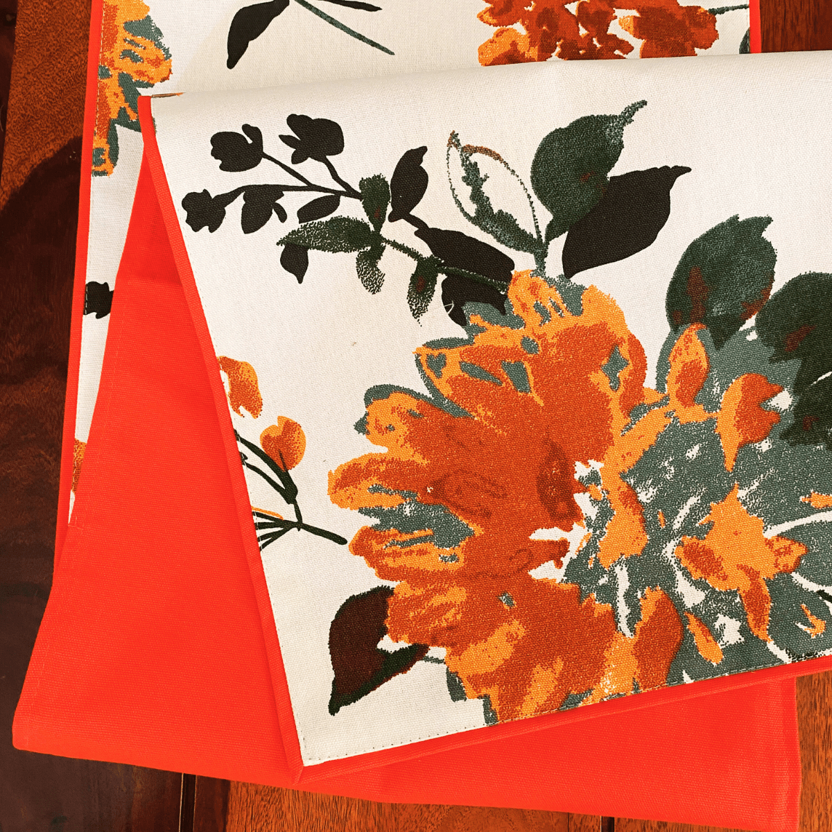 Victoria Printed Table Runner, 100% cotton, 13" x 72"