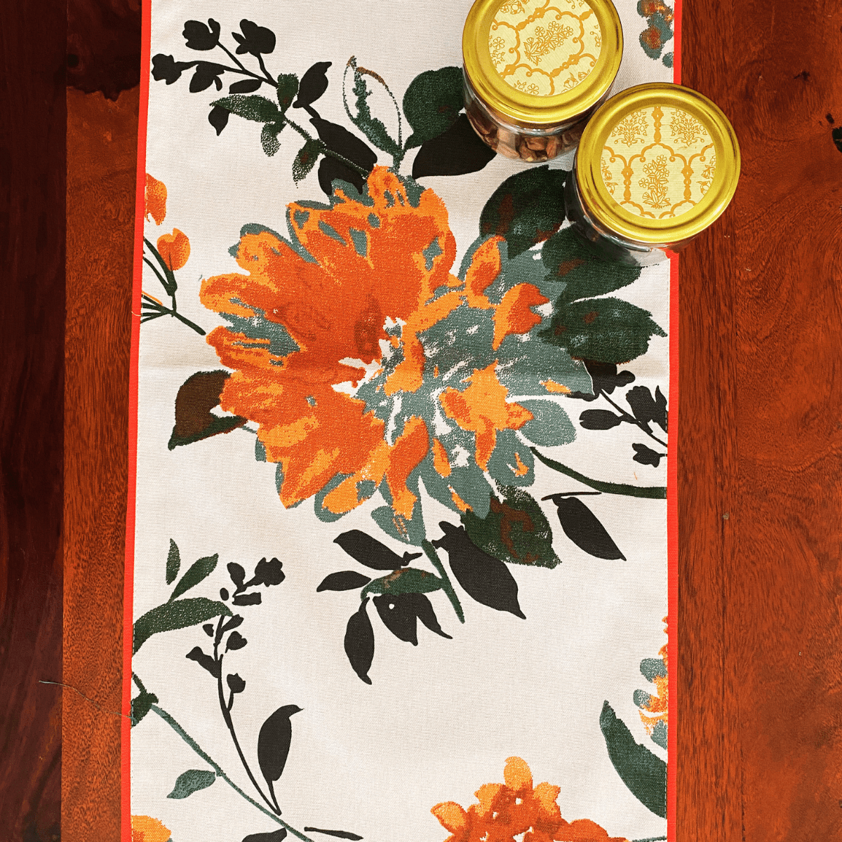 Victoria Printed Table Runner, 100% cotton, 13" x 72"