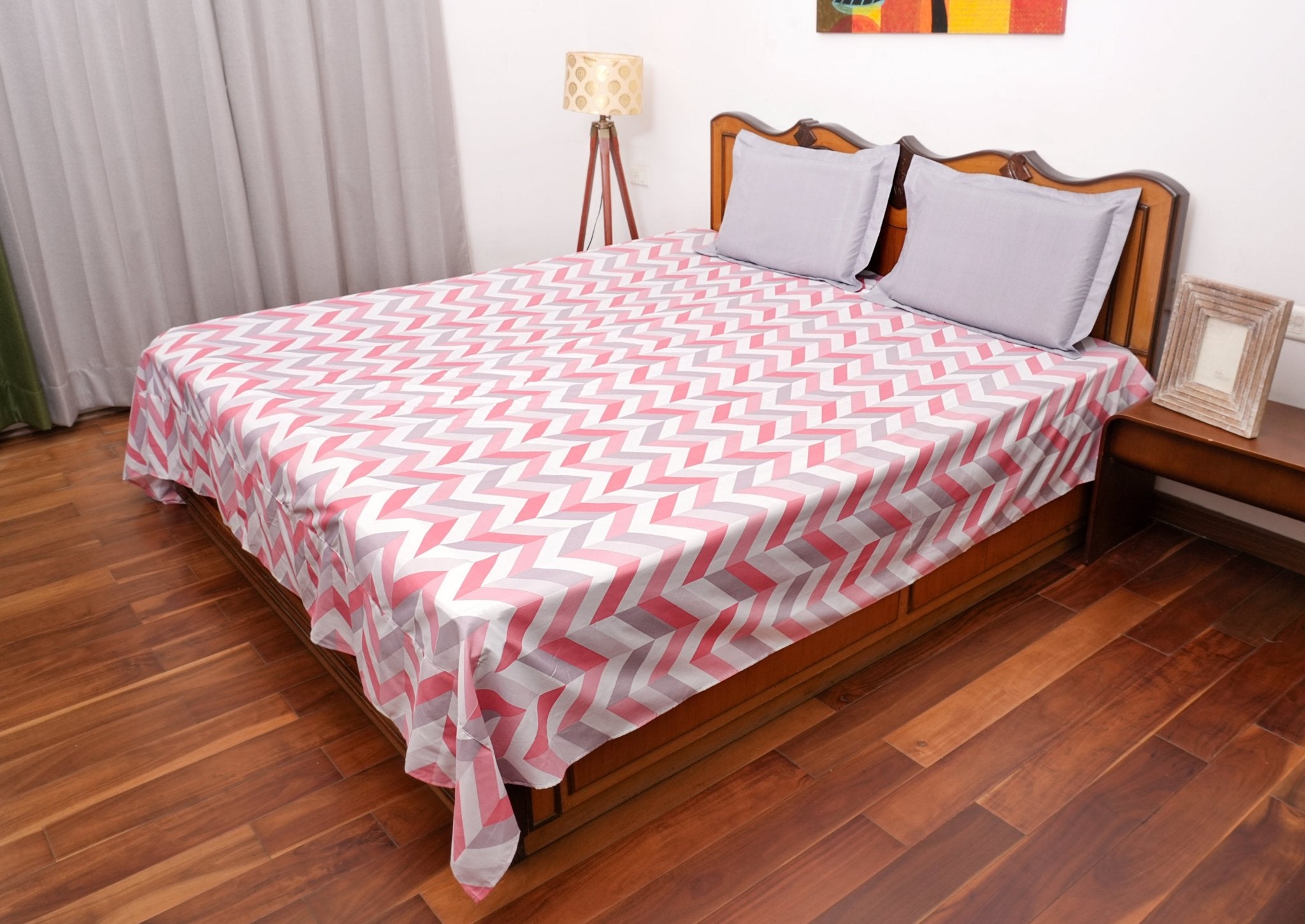 Vivid Bedsheet Set King Size, 108" x 108" - Coral Slub - 
