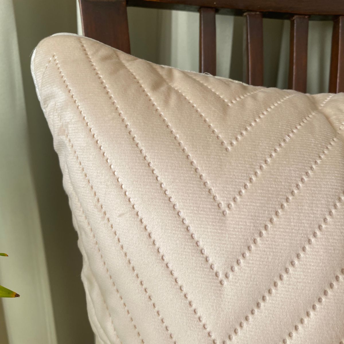 Waves Velvet Cushion Covers, Sand Color, Pack of 2, 16" x 16" - Coral Slub - 