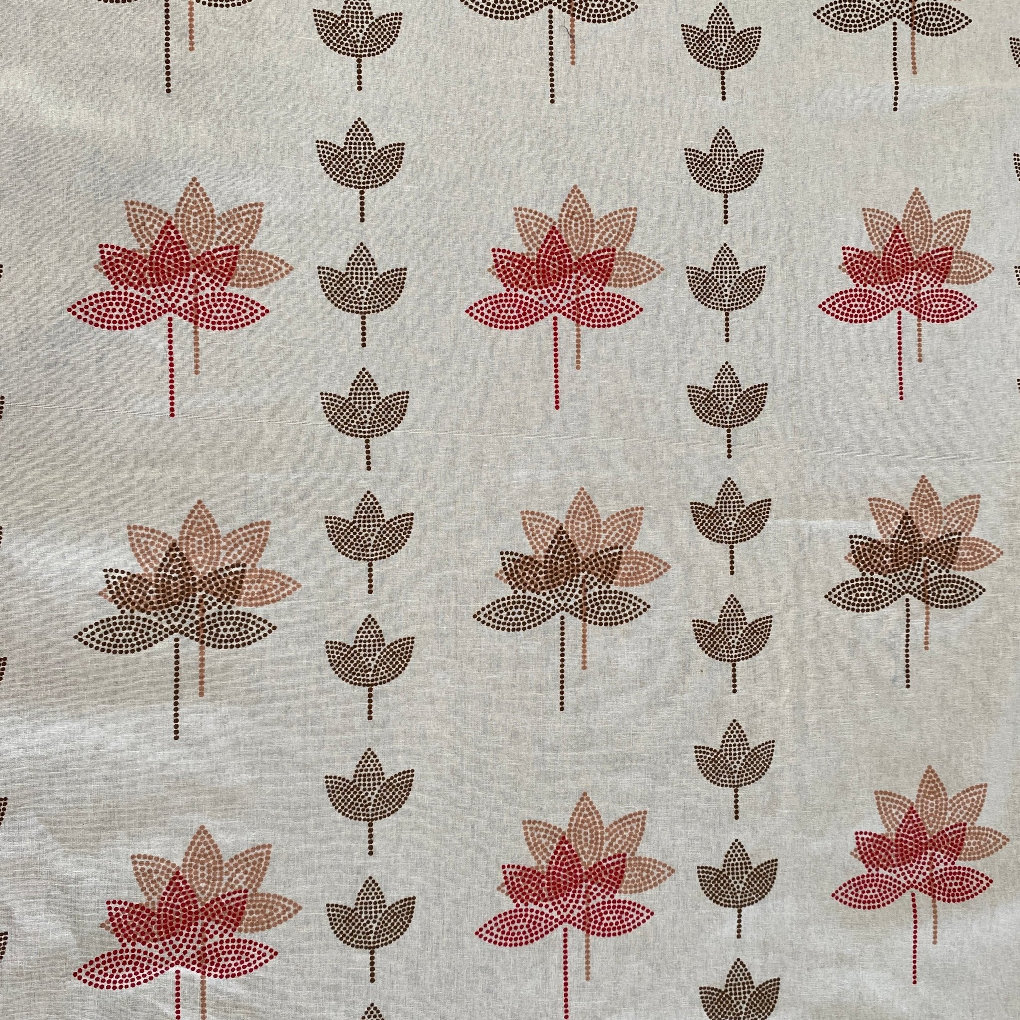 Whispering Petals 6 Seater Dining Table Cover, 100% Cotton, 60" x 90" - Coral Slub - 