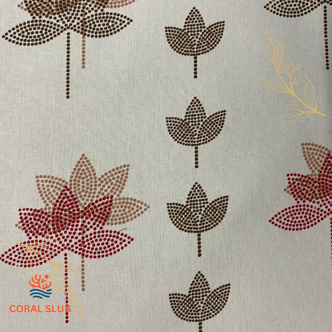 Whispering Petals Cotton Placemats, 12" x 18", Set of 2 - Coral Slub - 