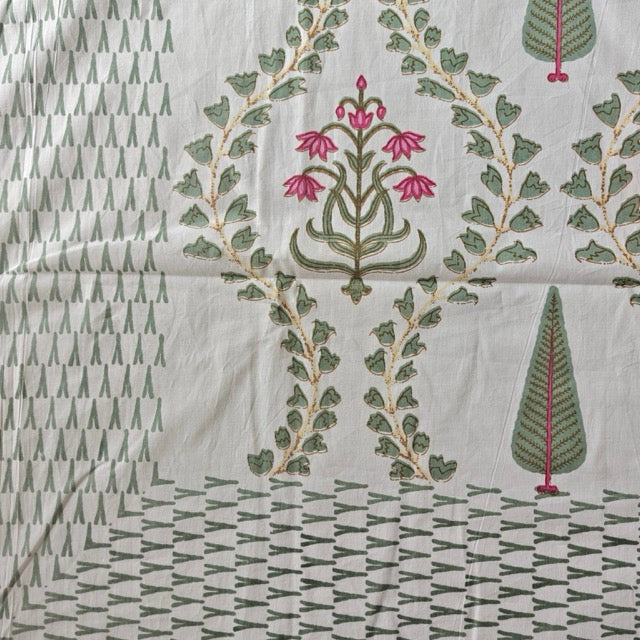 Vrinda Block Print Bedsheet Set, King Size