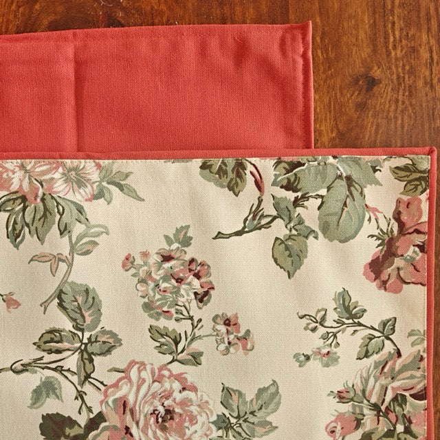 Rosevine Printed Placemats – Cotton Canvas – Set of 6, 12" x 18"