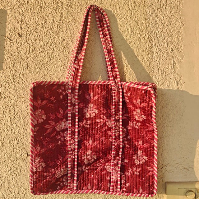 Wild Petal Printed Tote Bag - Coral Slub - 