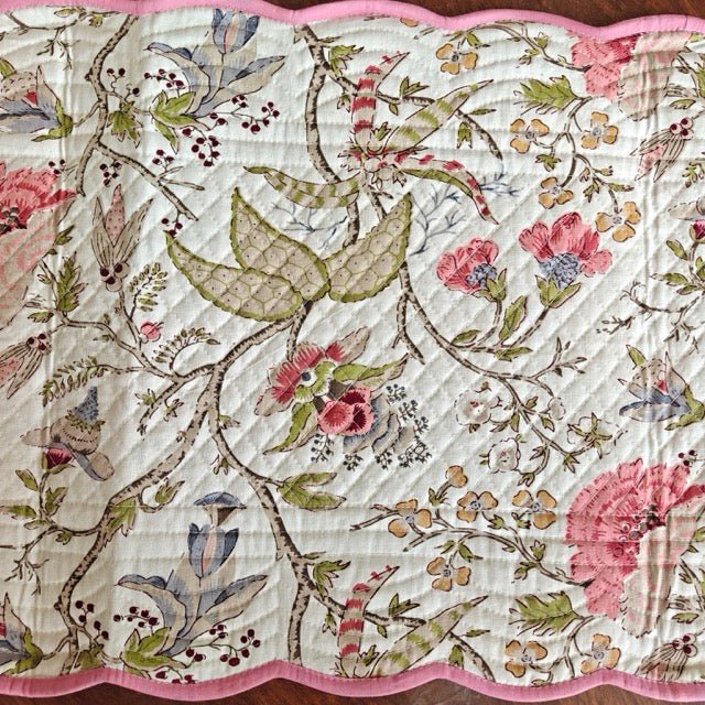 Wildflower Reversible Table Runner - Coral Slub -