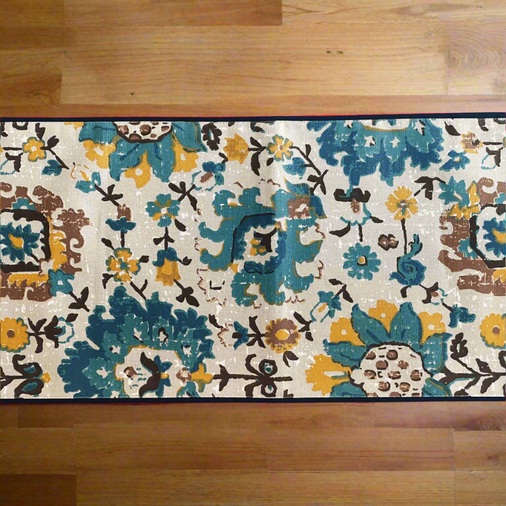 Wildwood Printed Table Runner, 100% cotton, 13" x 72" - Coral Slub - 