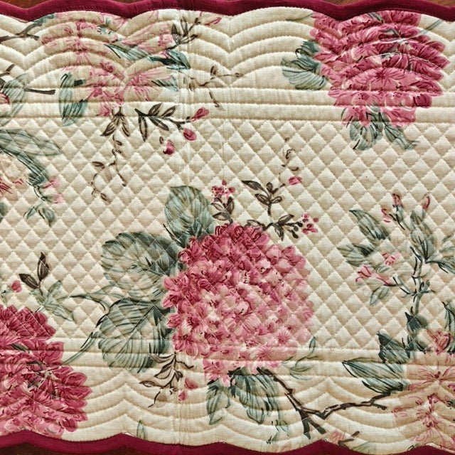 Wine Blossom Reversible Table Runner - Coral Slub - 