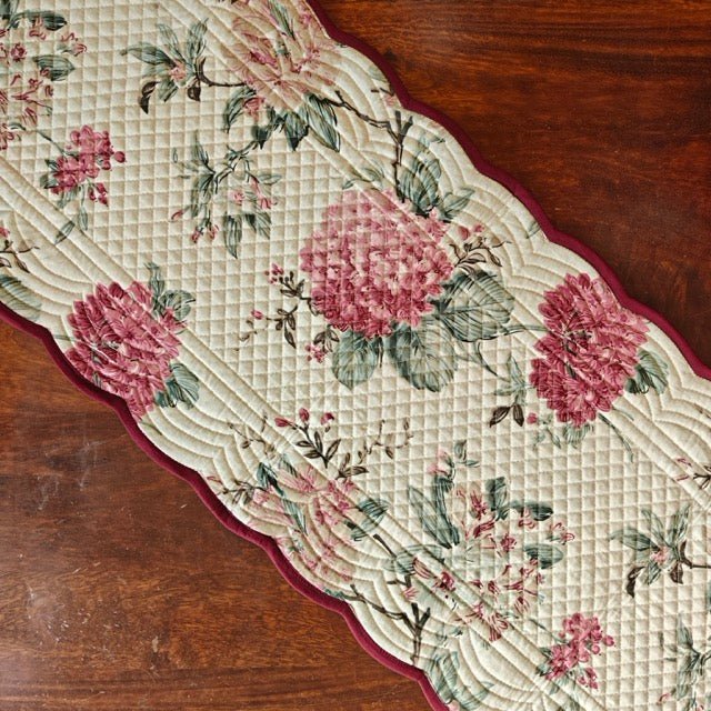 Wine Blossom Reversible Table Runner - Coral Slub - 