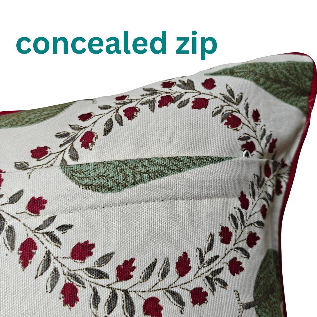 Zafra Printed Cushion Covers, 16" x 16", Pack of 5 - Coral Slub - 