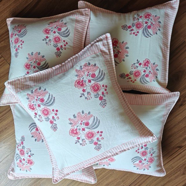 Zareen Cushion Covers, Pack of 5 - Coral Slub - 