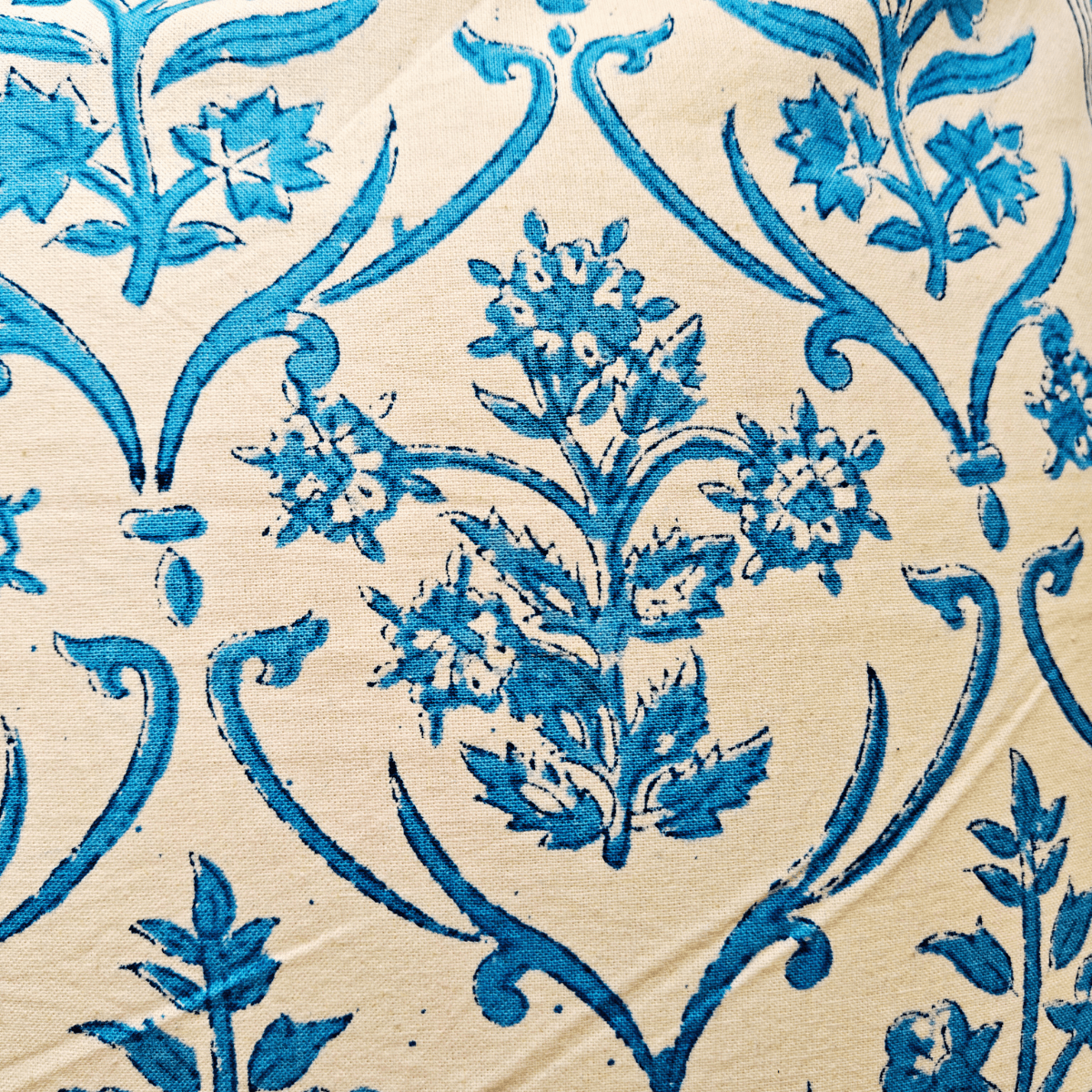 Zehra Hand Block Printed Cushion Covers, 16" x 16", Pack of 5 - Coral Slub - 