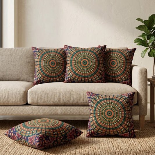 Zeya Cushion Covers, Pack of 5 - Coral Slub - 