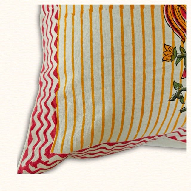 Zivah Printed Cushion Covers, Pack of 5 - Coral Slub - 