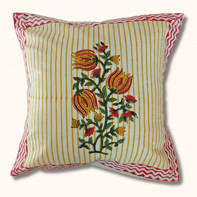 Zivah Printed Cushion Covers, Pack of 5 - Coral Slub - 