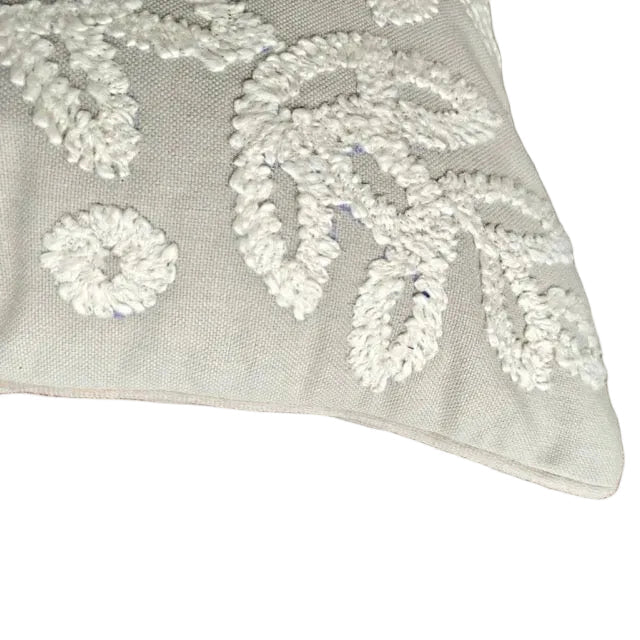 Zuri Embroidered Cushion Cover - Coral Slub -