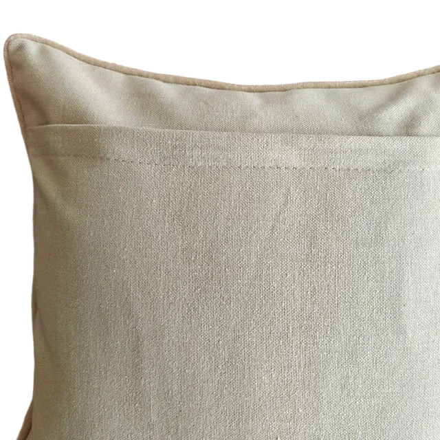 Zuri Embroidered Cushion Cover - Coral Slub -