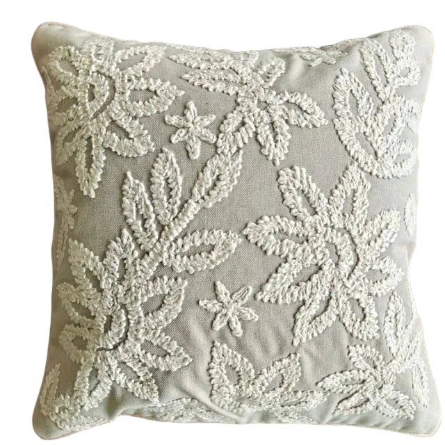 Zuri Embroidered Cushion Cover - Coral Slub -